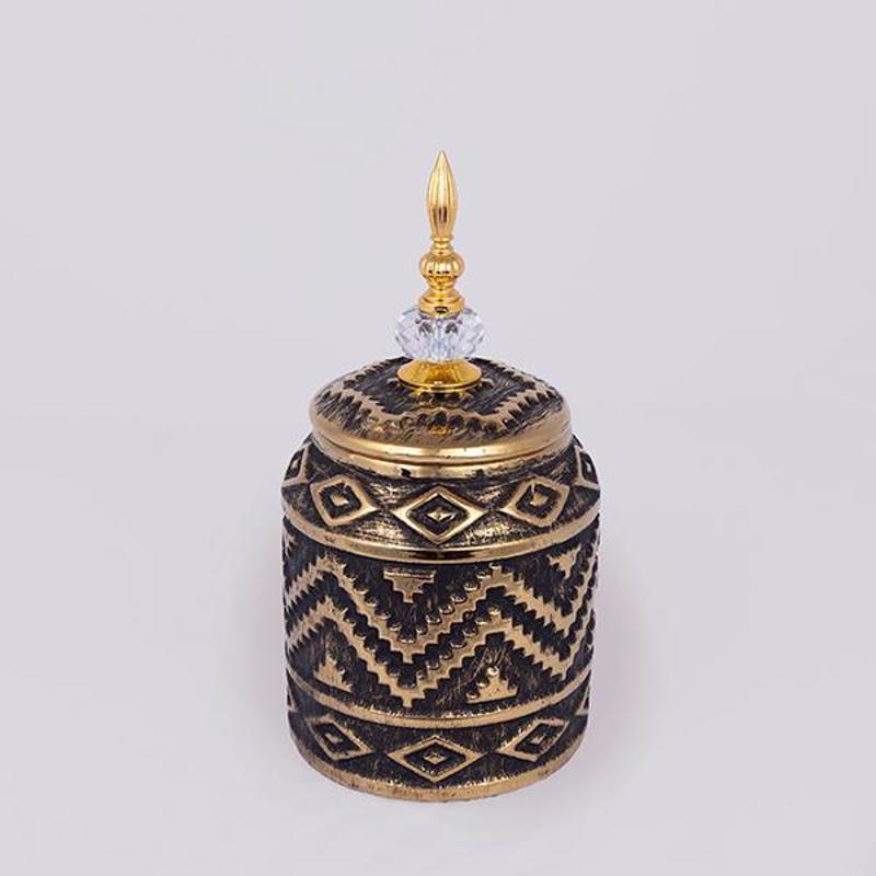 ESTHETI home Βάζο Κεραμικό/Μεταλλικό Μαύρο/Χρυσό Φ15x28.3cm 752-20357